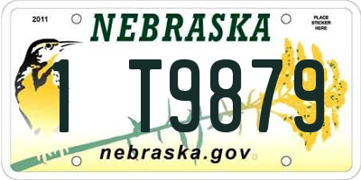 NE license plate 1T9879