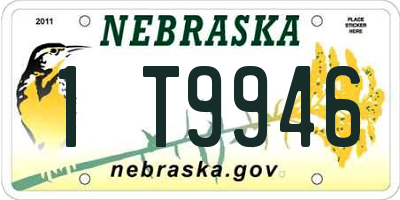 NE license plate 1T9946