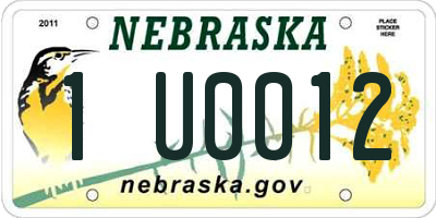 NE license plate 1U0012
