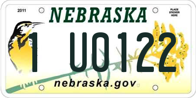 NE license plate 1U0122