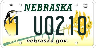 NE license plate 1U0210