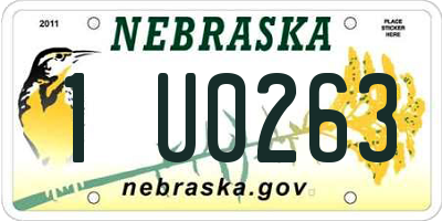 NE license plate 1U0263