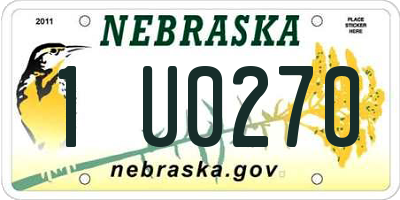 NE license plate 1U0270