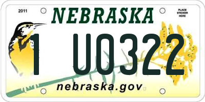 NE license plate 1U0322