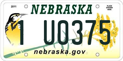 NE license plate 1U0375