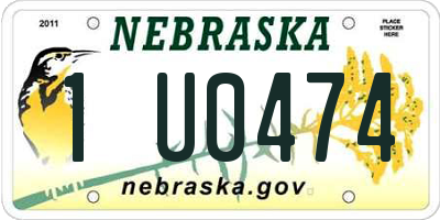 NE license plate 1U0474