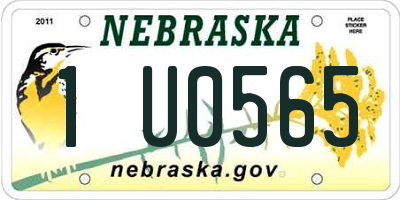 NE license plate 1U0565
