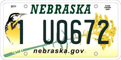 NE license plate 1U0672