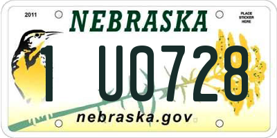 NE license plate 1U0728