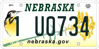 NE license plate 1U0734