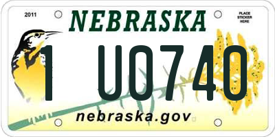 NE license plate 1U0740