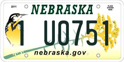 NE license plate 1U0751