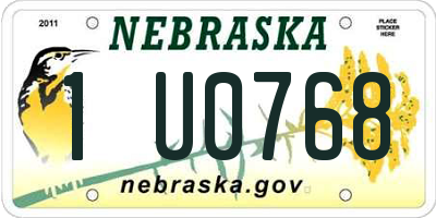 NE license plate 1U0768