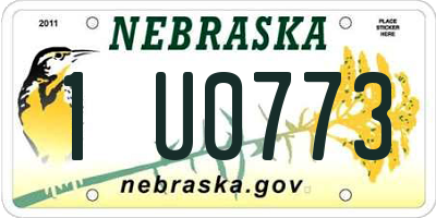 NE license plate 1U0773