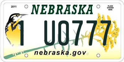 NE license plate 1U0777