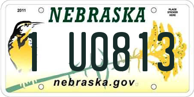 NE license plate 1U0813