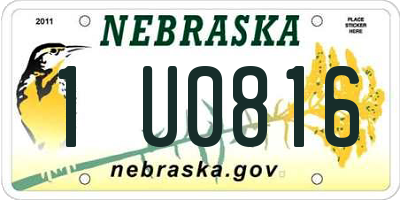 NE license plate 1U0816