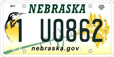NE license plate 1U0862