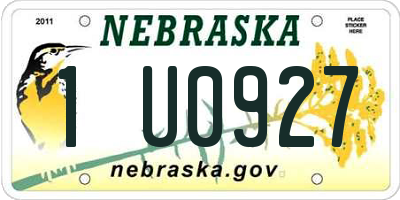 NE license plate 1U0927