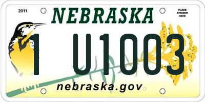 NE license plate 1U1003