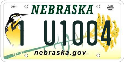 NE license plate 1U1004