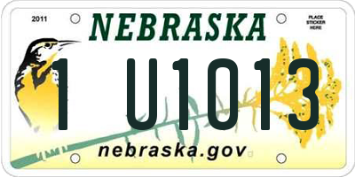 NE license plate 1U1013