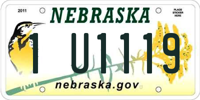 NE license plate 1U1119