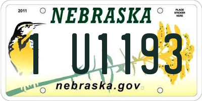 NE license plate 1U1193