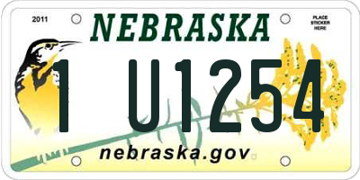 NE license plate 1U1254
