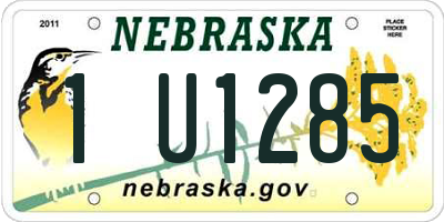 NE license plate 1U1285