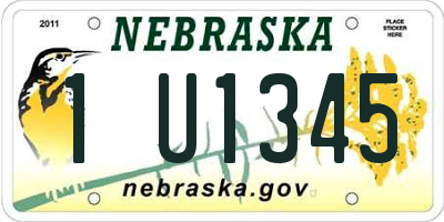 NE license plate 1U1345