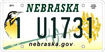 NE license plate 1U1731