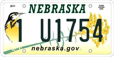 NE license plate 1U1754