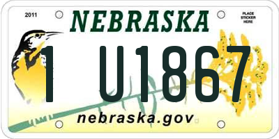 NE license plate 1U1867