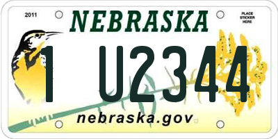NE license plate 1U2344