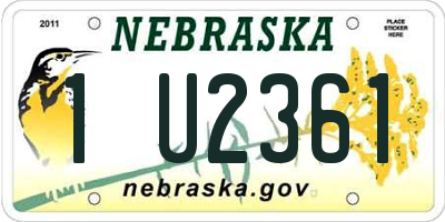 NE license plate 1U2361