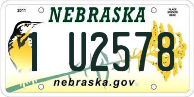 NE license plate 1U2578