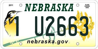 NE license plate 1U2663