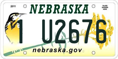 NE license plate 1U2676
