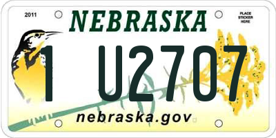NE license plate 1U2707