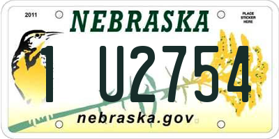 NE license plate 1U2754