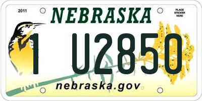 NE license plate 1U2850