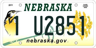 NE license plate 1U2851