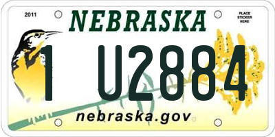 NE license plate 1U2884
