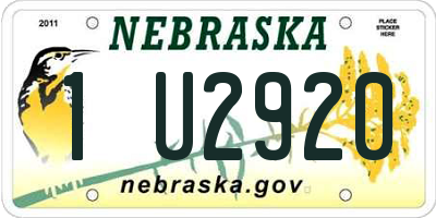 NE license plate 1U2920