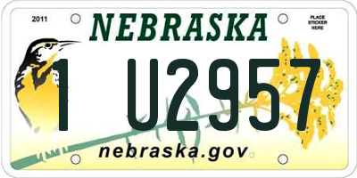 NE license plate 1U2957