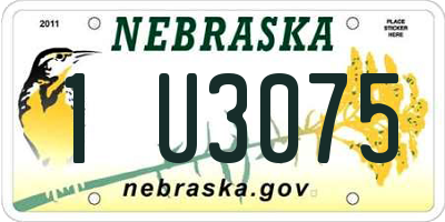 NE license plate 1U3075