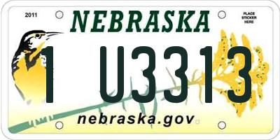 NE license plate 1U3313