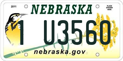 NE license plate 1U3560