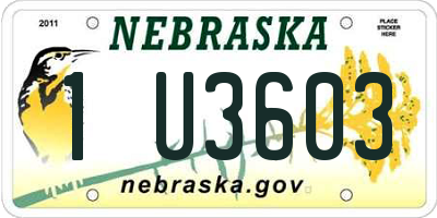NE license plate 1U3603